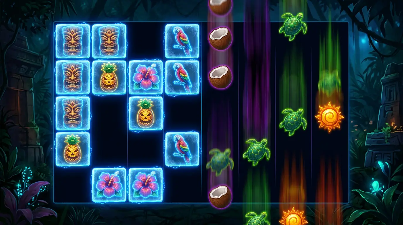 Hula Balua sticky redrops - symbols stay while new ones drop in